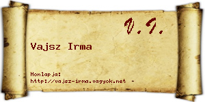 Vajsz Irma névjegykártya
