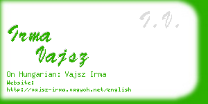 irma vajsz business card